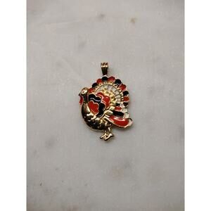 Vintage 1995 BG Bergdorf Goodman Signed Turkey Thanksgiving Pendant